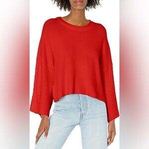 NWOT Jack by BB Dakota Women's Poppy Red In The Mix Stitch Sweater
